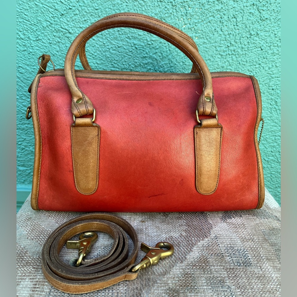 Vintage COACH Madison Spectator Satchel 6765 Red And Tabac Doctor Bag